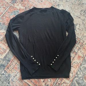 Zara black sweater with pearls